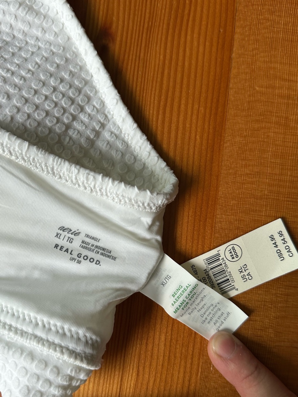 NWT Aerie Women’s Two Piece Textured Swimsuit, White - Size L, XL - Picture 7 of 7